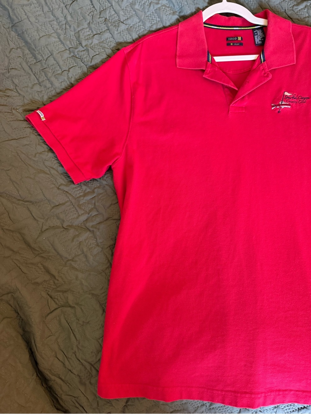 Izod Men’s Flex Red Polo Shirt with Embroidered Chest Logo Extra Large